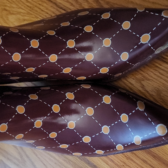 Stadium Stompers Rain Boots Maroon and Orange VT - Picture 5 of 5